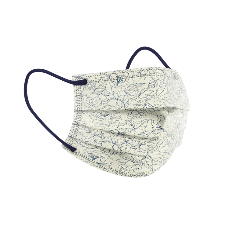 Elegant Blue Flower Adult 3-ply Surgical Mask 2.0 (Pouch of 10)