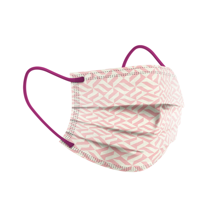 Pink Geo Adult 3-ply Surgical Mask 2.0 (Pouch of 10)
