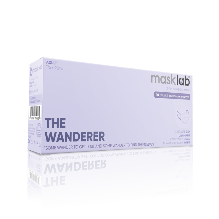 THE WANDERER Adult 3-ply Surgical Mask 2.0+ (Box of 10, Individually-wrapped)