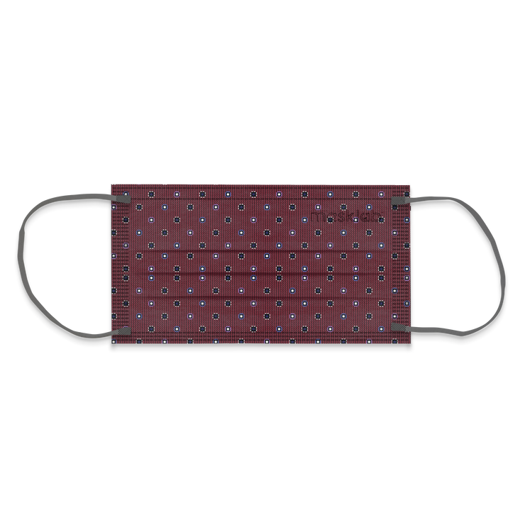 Burgundy Dots Adult 3-ply Surgical Mask 2.0 (Pouch of 10)