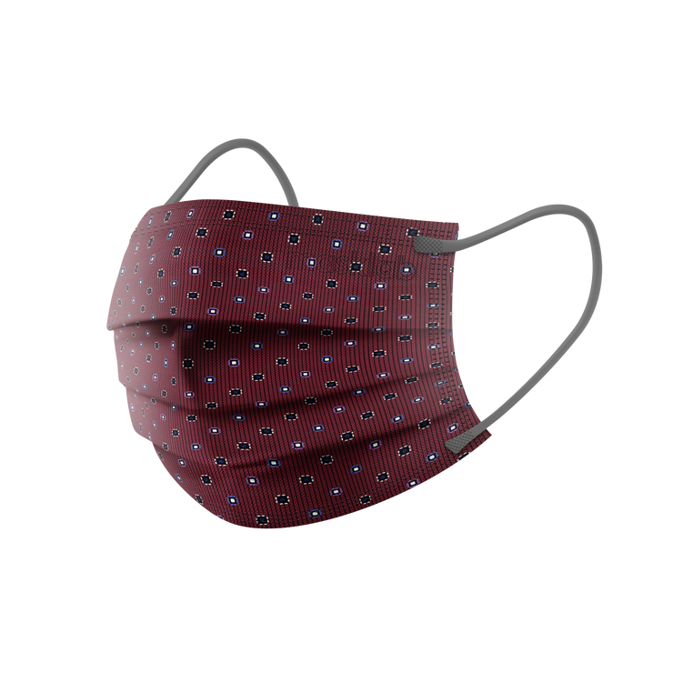Burgundy Dots Adult 3-ply Surgical Mask 2.0 (Pouch of 10)