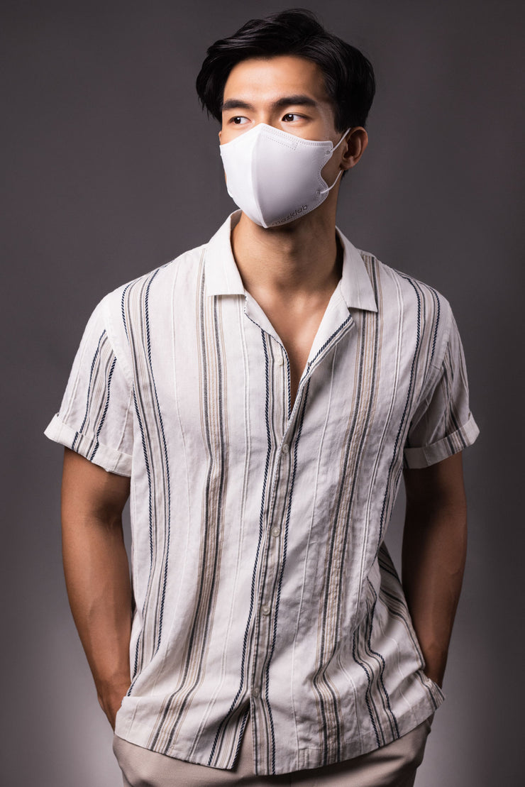 White 3-ply 2D Slim Fit Mask - L Size (Pouch of 5)